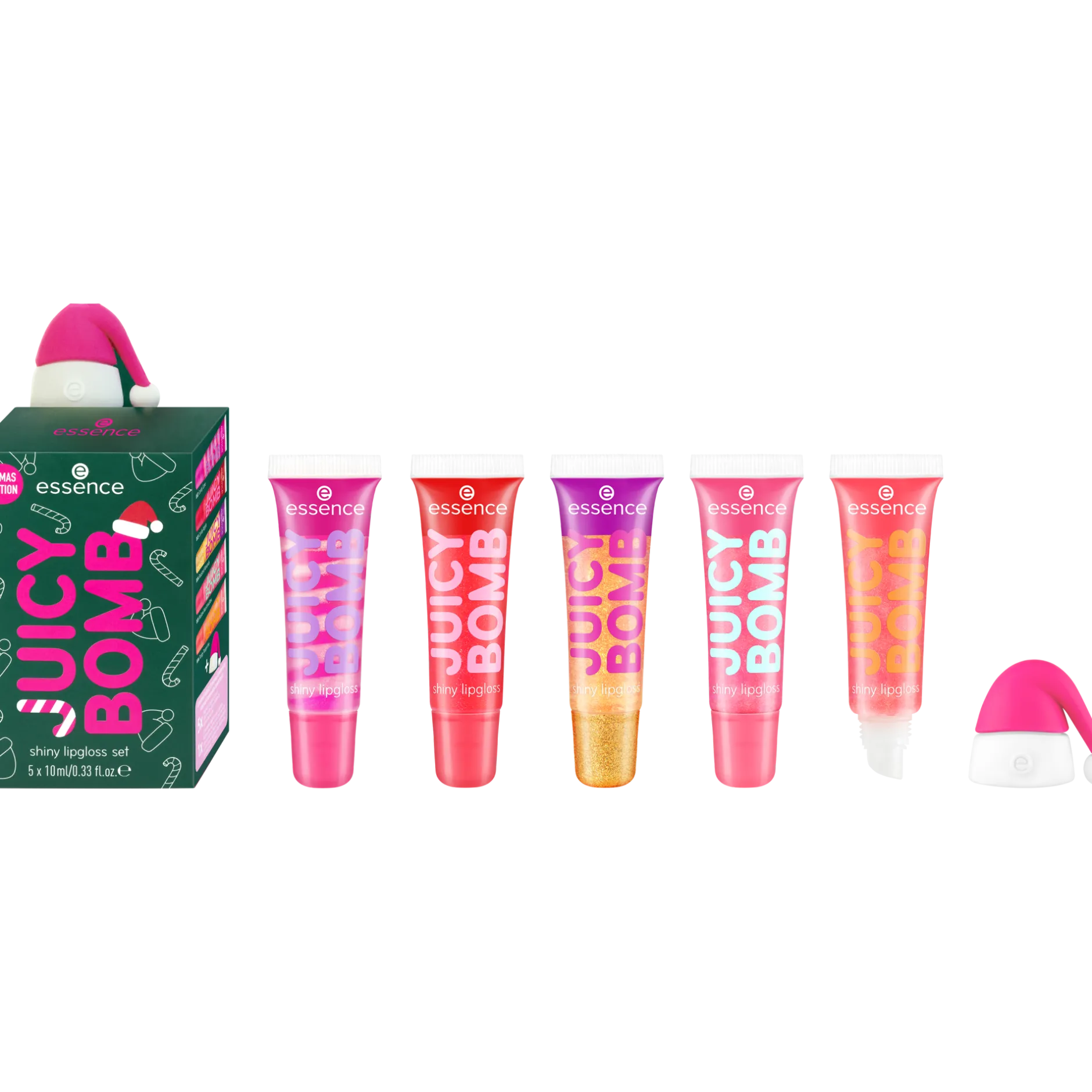 Lipgloss^essence JUICY BOMB Kersteditie glanzende lipgloss set