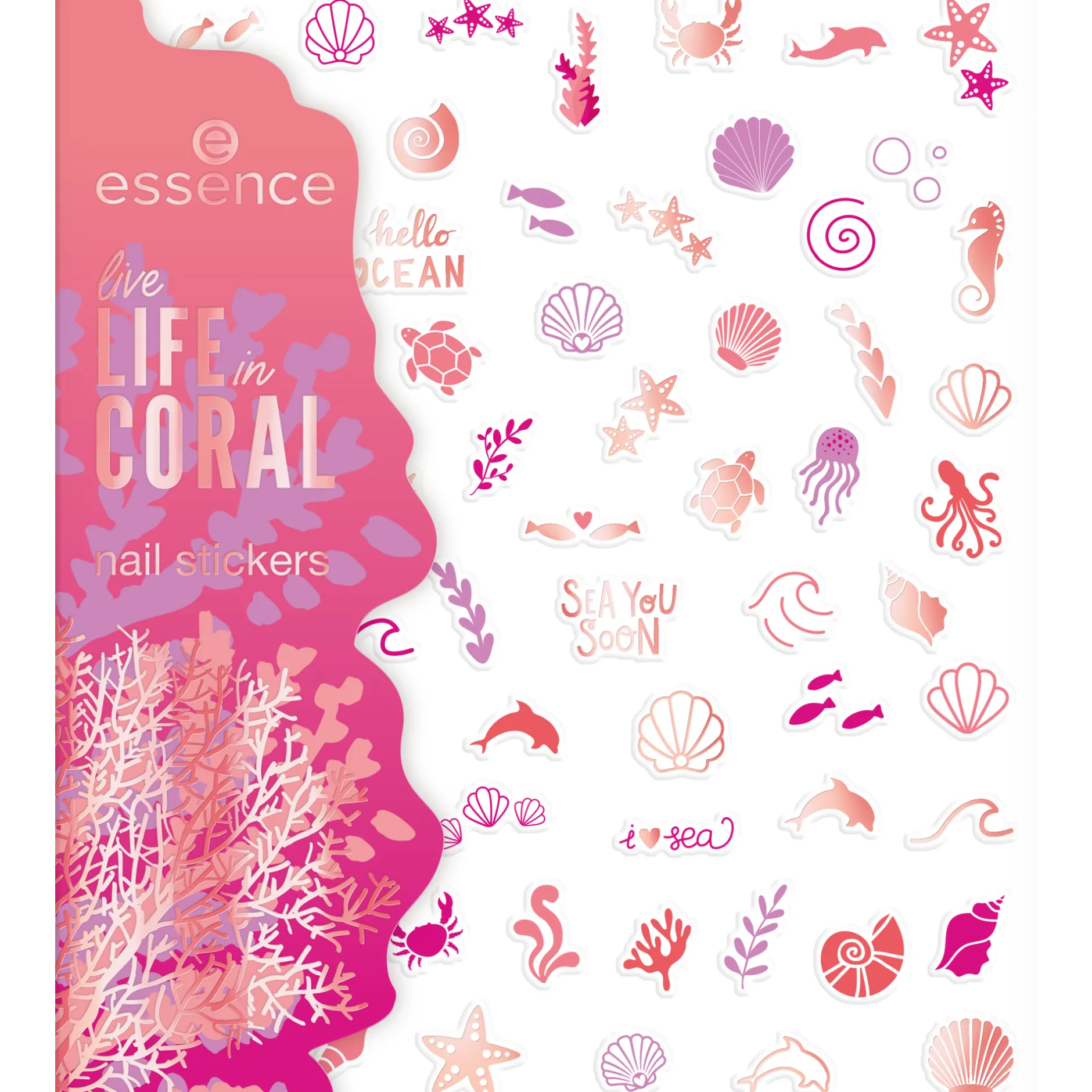 Nail Art^essence live LIFE in CORAL nagelstickers