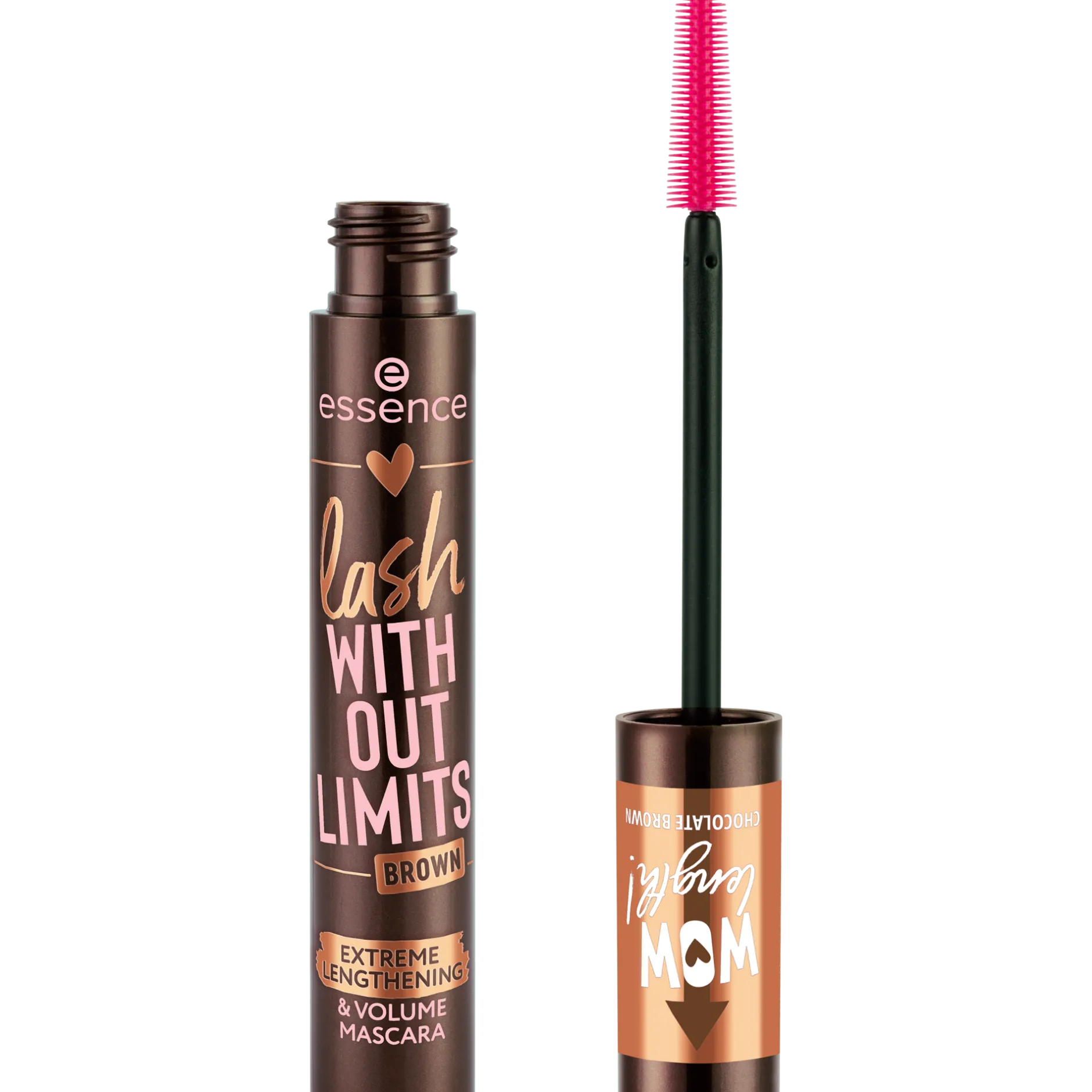 Mascara^essence LOVE IT A CHOCO' LOT! lash WITHOUT LIMITS BRUINE EXTREME LENGTHENING & VOLUME MASCARA