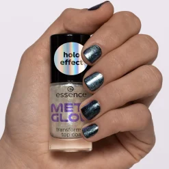 Top- En Basecoat^essence META GLOW transformerende topcoat -
